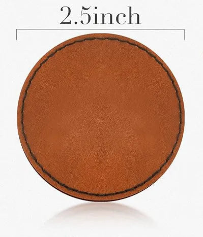 Round Laser Engraved Leatherette Heat Adhesive Patches - Design Your Own